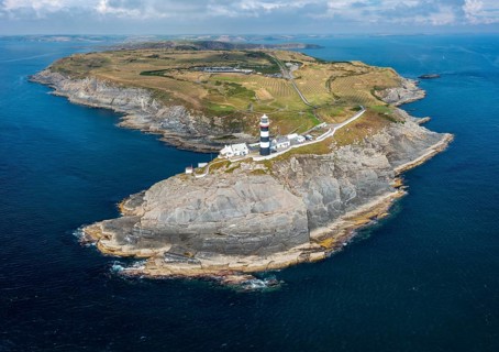 The lighthouse on the Old Head of Kinsale in County Cork of western Ireland
