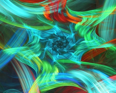 An abstract fractal background - colourful curved strokes
