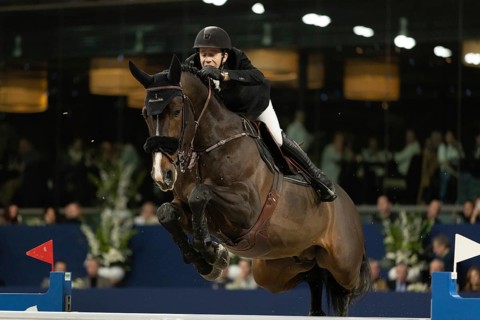Maikel van der Vleuten of Netherlands competes in 1.60m FEI Jumping World Cup at Jumping Amsterdam