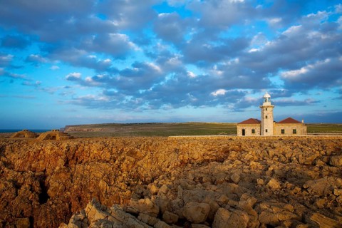 Menorca Punta Nati Faro lighthouse in Ciutadella Balearic Islands of Spain