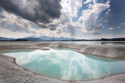 Waterless Forggensee in Ostallgäu, Germany, Europe