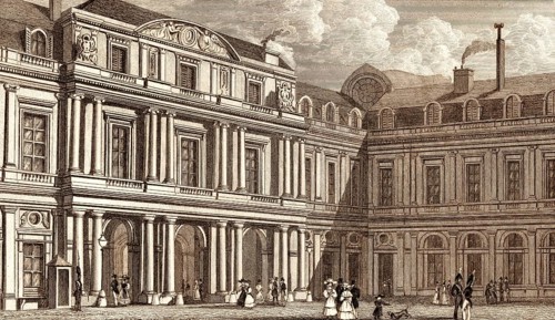 Palais du Duc D'Orleans, Paris, antique steel engraved print, 1831