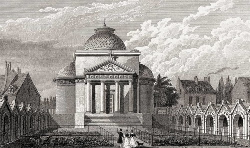 The Chapelle expiatoire, Paris, antique steel engraved print, 1831