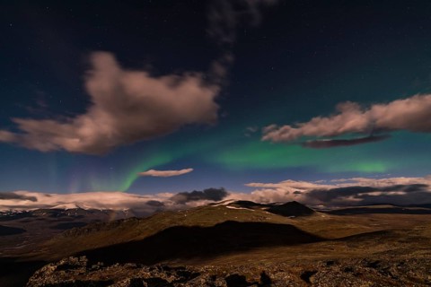 Northern Lights (Aurora borealis), Rapadalen, Sarek National Park, Laponia World Heritage Site,
