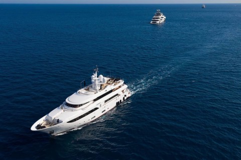 Aerial view 42, 6 metre long motor yacht EMOTION 2, delivered in 2007 by the Italian shipyard CRN,