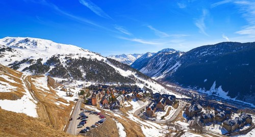 Baqueira Beret in Lerida Catalonia ski spot resort in Aran Valley of Pyreness Spain