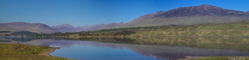Panorama of Loch Tulla, Scotland, United Kingdom Scotland