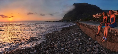 Sunset on the beach of Valle Gran Rey, La Gomera