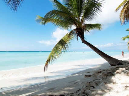 Tropical beach in Dominican republic. Caribbean sea