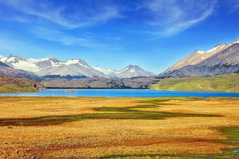 National Park Perito Moreno in Patagonia, Argentina. The blue lake in a picturesque valley