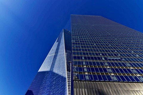 Freedom Tower or One World Trade Centre, South Manhattan, New York City, New York, USA, Perspective