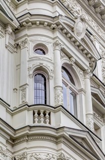 One of the residential buildings in the art-nouveau style in Prague