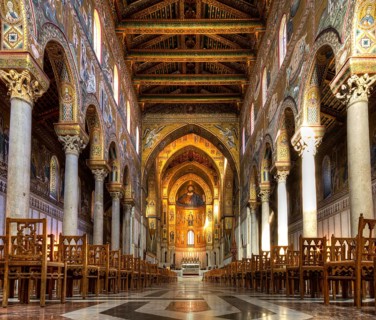 Nave of the Cathedral of Monreale, Sicily, Italy, Europe
