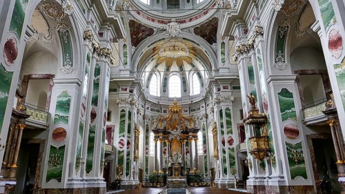 High altar of the Jesuit Church of St Ignatius and St Francis Xavier in Mannheim