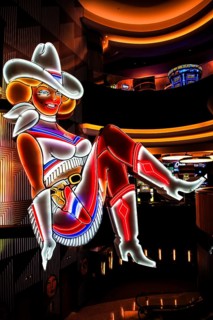 Vegas Vicky Cowgirl, Neon Art, Circa Hotel, Las Vegas, Nevada, USA, North America