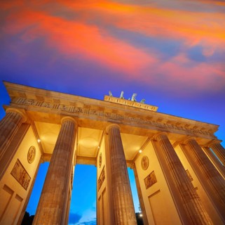 Berlin Brandenburg Gate Brandenburger Tor at sunset in Germany