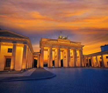 Berlin Brandenburg Gate Brandenburger Tor at sunset in Germany