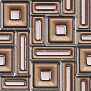 Brown leather and glass 3d seamless tile pattern background