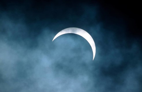 Solar eclipse seen from Lower Saxony, Germany, Europe