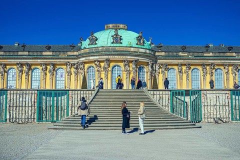 Sanssouci Palace in Sanssouci Palace Park in Potsdam, Germany, Europe