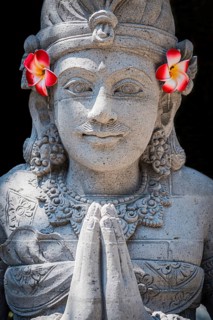 Female temple figure with beard, head, face, woman, calm, Hinduism, relaxation, wellness, female,