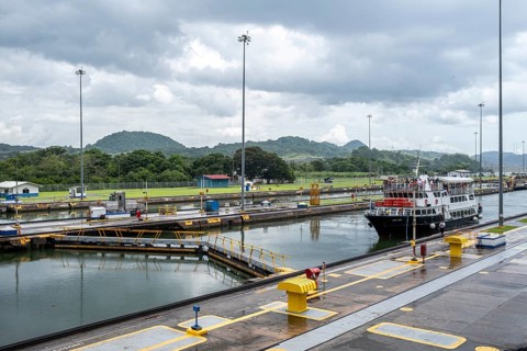 Miraflores locks, Panama Canal, Panama City, Panama, Central America