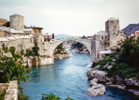 Stari Most, 'Old Bridge', Mostar Bridge, River Neretva, Mostar, Bosnia and Herzegovina, former