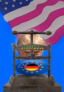 Symbolic image, EU and Germany under political pressure, industry, Donald Trump, tariff threats,