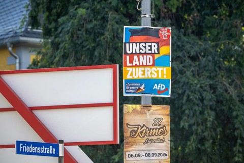 State election in Thuringia. Days after the election, the election posters of the Alternative for