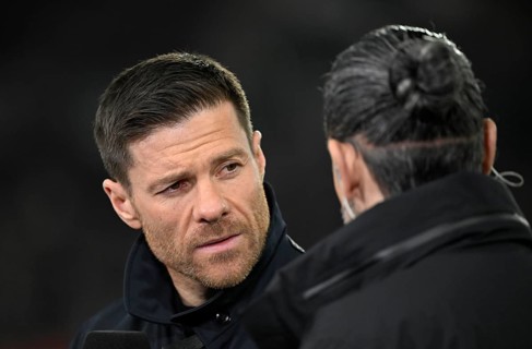 Coach Xabi Alonso Bayer 04 Leverkusen Portrait in an interview DAZN reporter Daniel Herzog