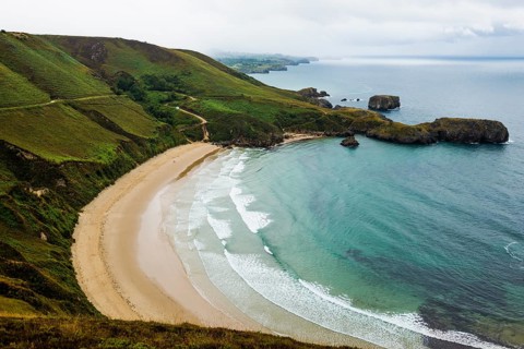 Beach, Playa de Torimbia, near Llanes, Asturias, Asturias, Costa Verde, Northern Spain, Spain,