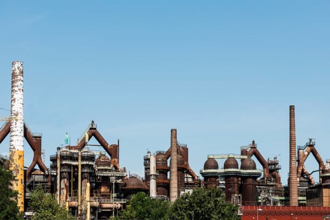 Former steelworks, Völklingen Ironworks, UNESCO World Heritage Site, Völklingen, Saarland, Germany,