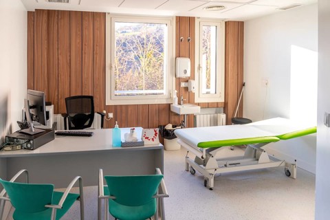 Empty space without people of a hospital consultation room