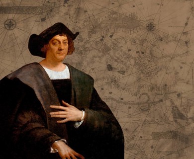 Christopher Columbus, 1451, 1506, Italian navigator, facsimile of the Columbus Mappa Mundi