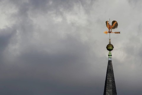 View of the church of Ulzigerode Harz lightning protection church tower