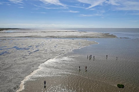 Wadden Sea seen from the lighthouse Obereversand, Dorum-Neufeld, Wurster North Sea coast, Lower