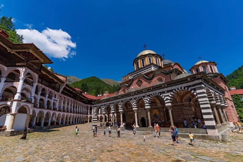 Rila Monastery, the largest Eastern Orthodox monastery in Rila Mountains, Bulgaria, Europe
