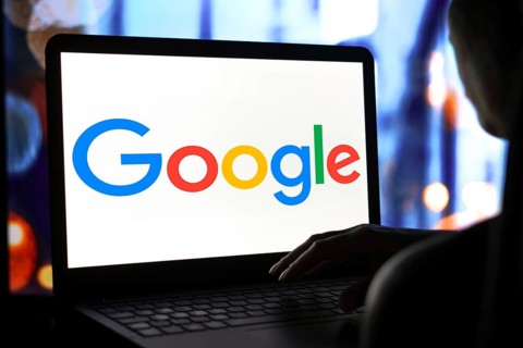 May 9, 2024, Brazil. In this photo illustration, the Google logo is seen displayed on a laptop