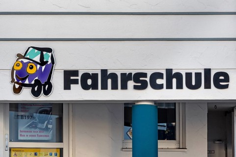 Logo and lettering driving school, Allgäu, Bavaria, Germany, Europe