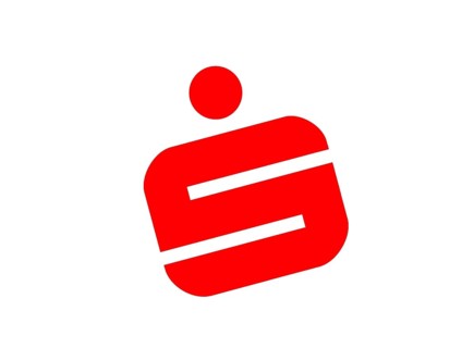 Nach links gedreht, Logo der Sparkasse, Finance, Logo