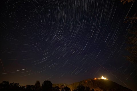 Startrails over Bogen, Lower Bavaria