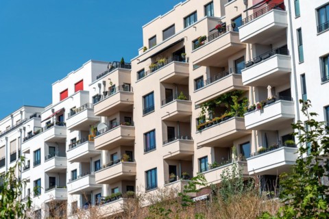 Newly built homes seen in Berlin, Germany, Europe