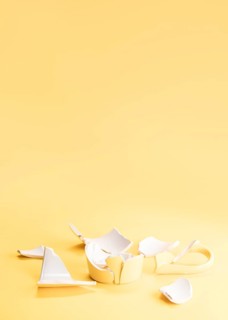 Pieces broken yellow mug