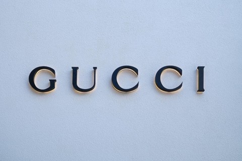 Logo of the Gucci brand, Roermond, Netherlands