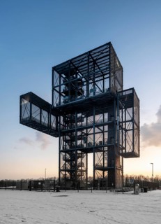 Indem near Düren, Indemann observation tower, designed by Maurer United Architects in 2008