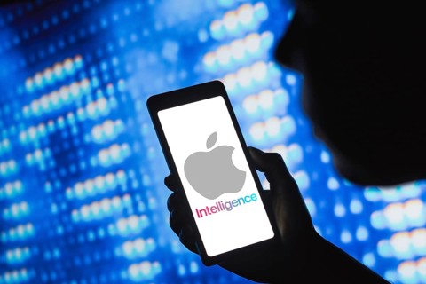 June 10, 2024, Brazil. In this photo illustration, the Apple Intelligence logo is displayed on a