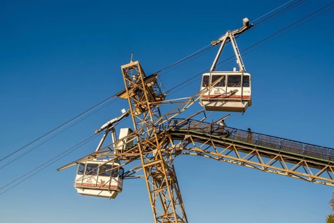 Gibraltar, Spain's South Coast, Europe, December 14, 2023: Cable Cars, Europe