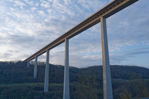 Kochertal bridge, motorway bridge, bridge pier, bridge, motorway, A6, Braunsbach-Geislingen,