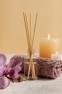 Relaxation concept with scented sticks candles