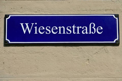Enamel sign Wiesenstraße
